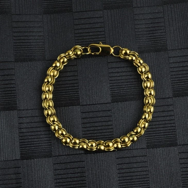Gold-Plated Stainless Steel Bead Chain Bracelet high quality Gold-Plated Stainless Steel Bead Chain Bracelet high quality