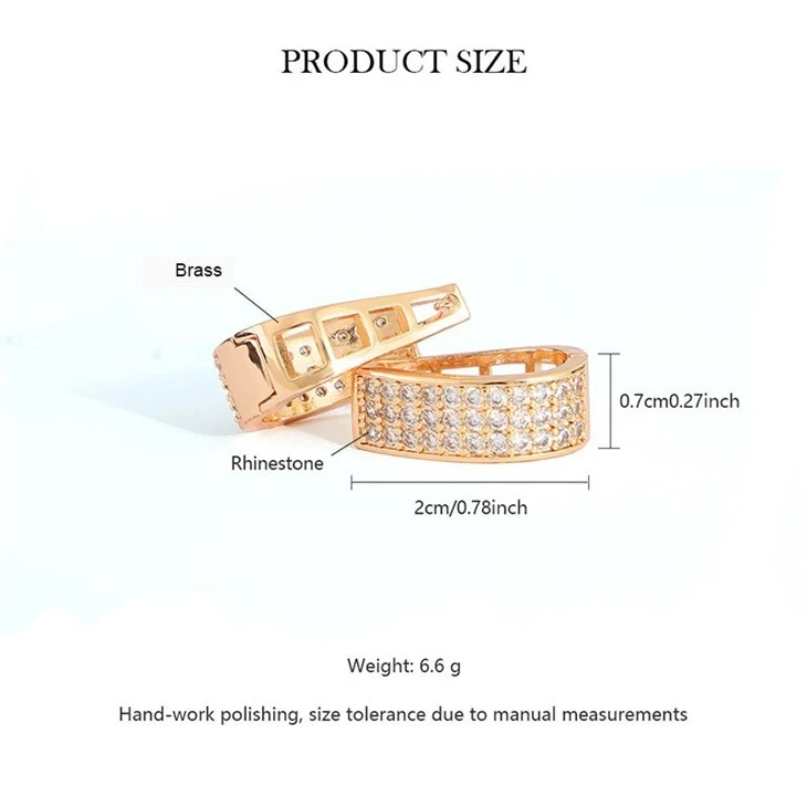 Brass PVD 18K Gold Pave Zircon Huggie Hoop Earrings factory
