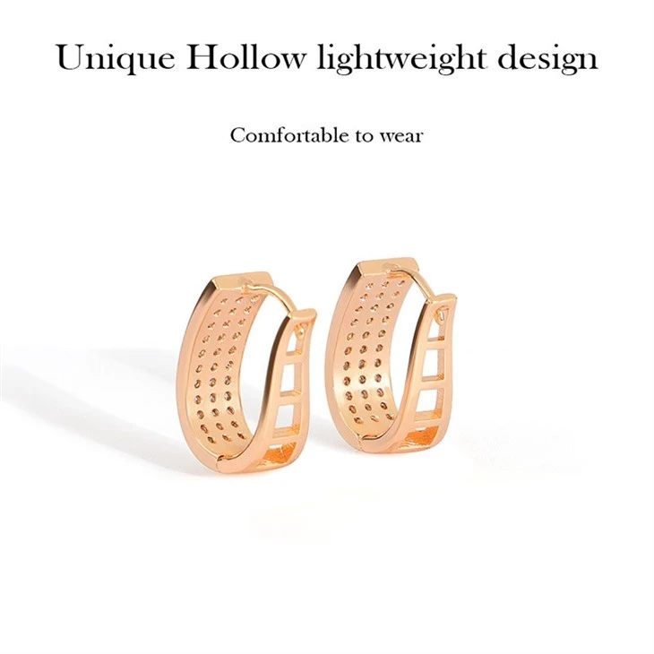 Brass PVD 18K Gold Pave Zircon Huggie Hoop Earrings suppliers