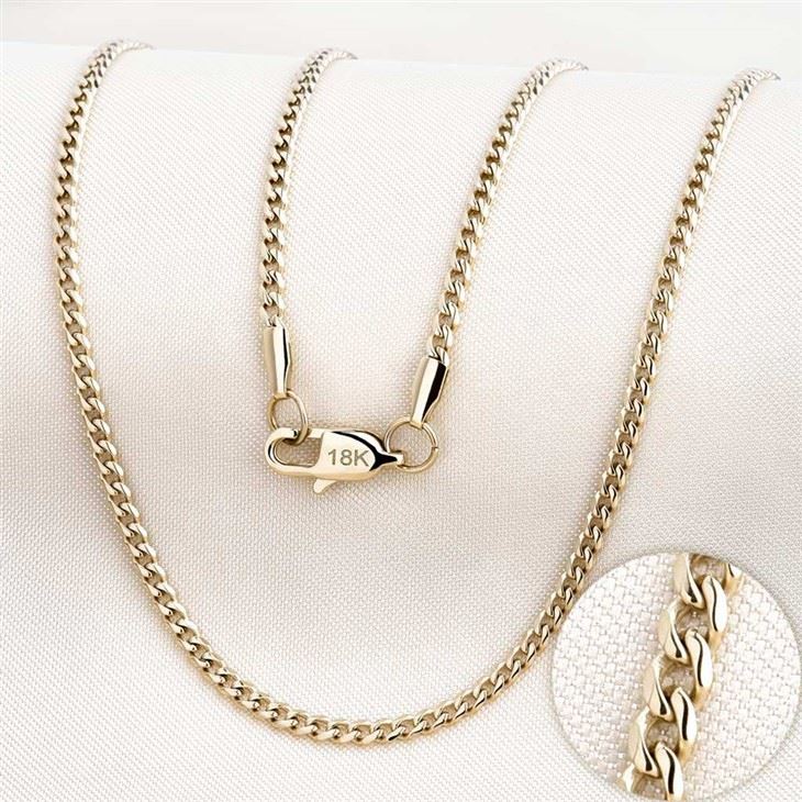 Stainless Steel Premium Gold PVD Plated Curb Chain Necklace Stainless Steel Premium Gold PVD Plated Curb Chain Necklace