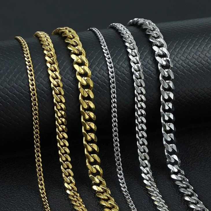 Stainless Steel Premium Gold PVD Plated Curb Chain Necklace best Stainless Steel Premium Gold PVD Plated Curb Chain Necklace best