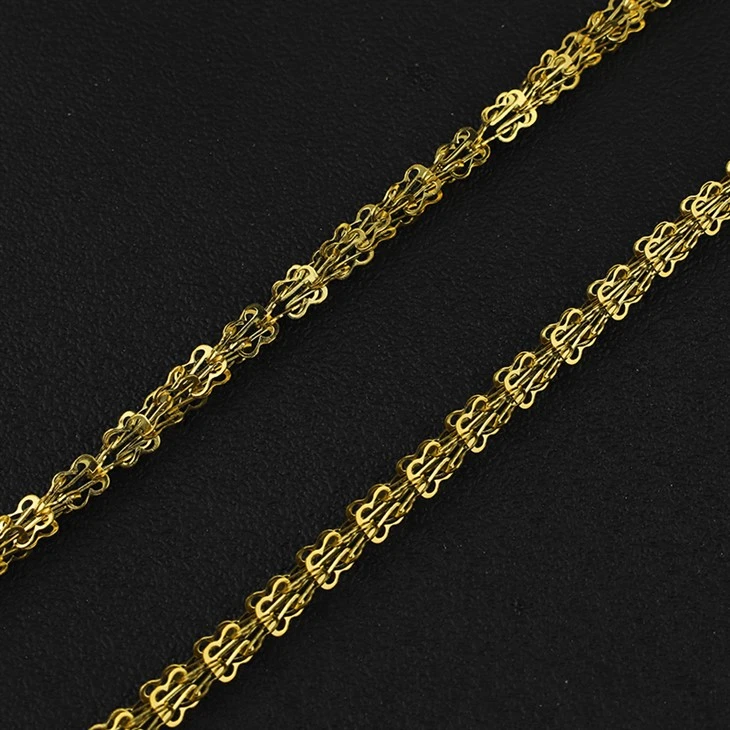 Stainless Steel Textured Rope Twist Gold Chain Necklace & Bracelet Set Stainless Steel Textured Rope Twist Gold Chain Necklace & Bracelet Set